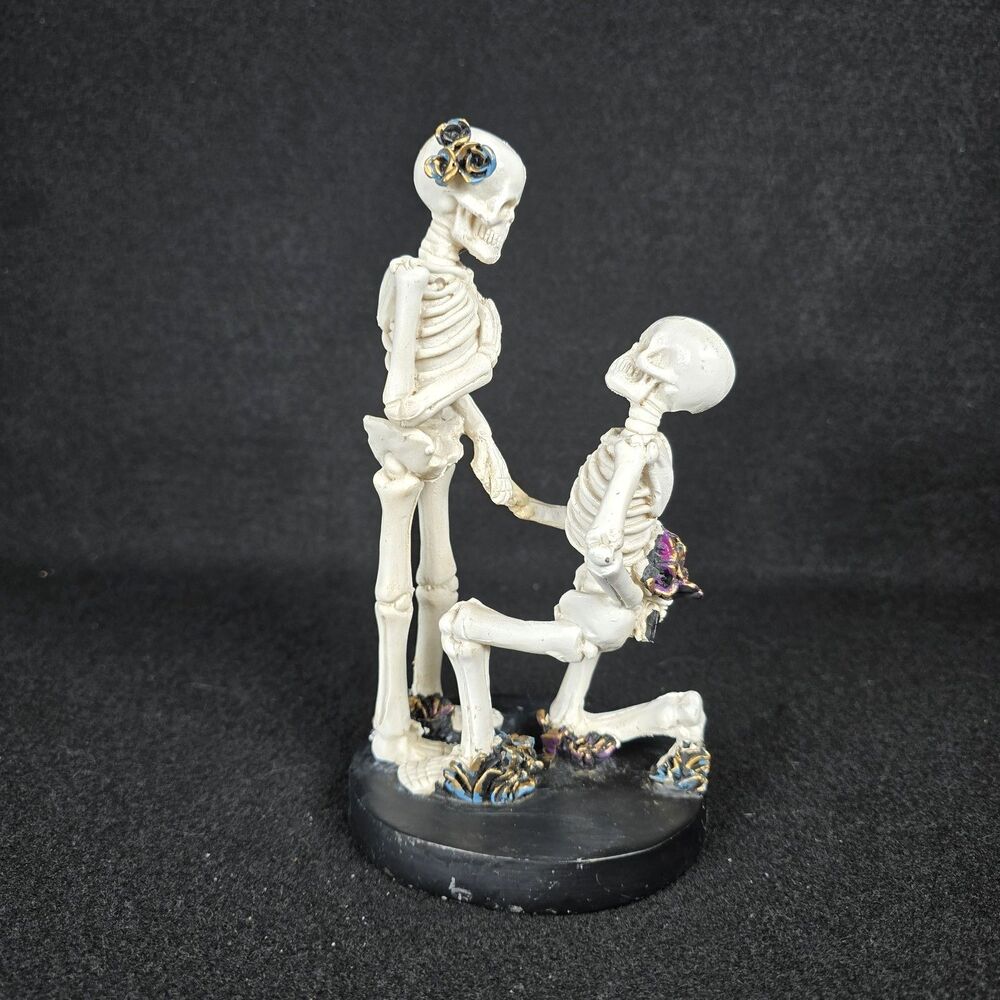Skeleton Lover Couple Proposal with Bended Knee Engagement Wedding Romantic